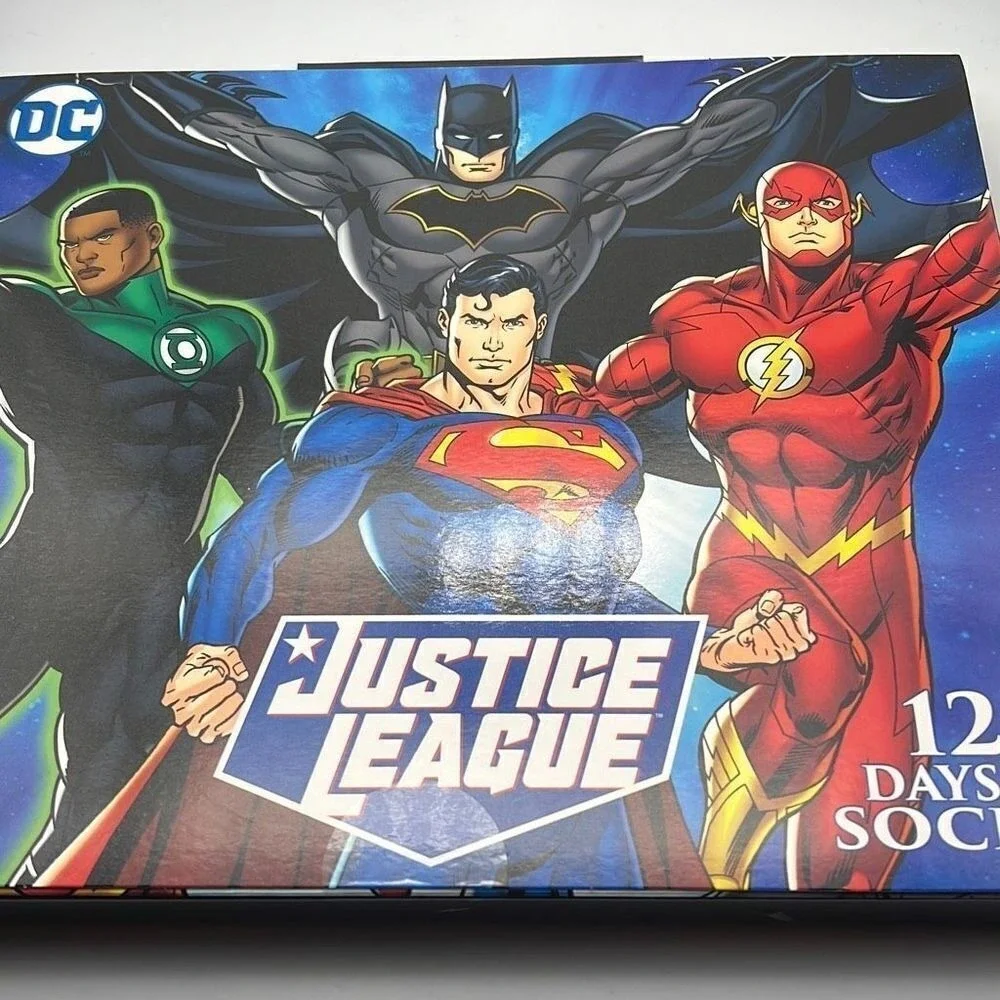 Marvel DC Comics Justice League‎ 12 Days of Socks Crew Novelty Socks NWB Men